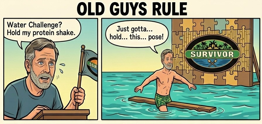 Old Guys Rule Survivor Cartoon