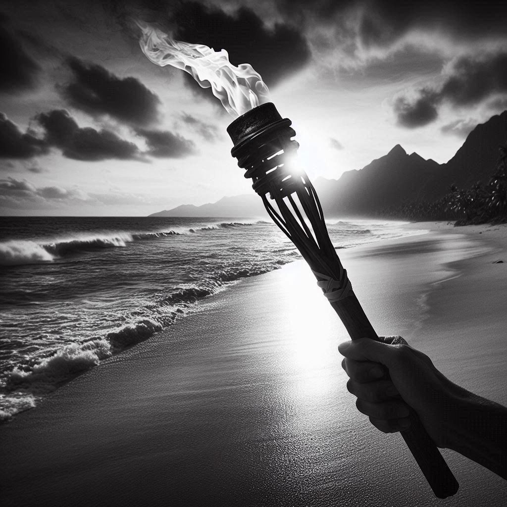 Torch on beach
